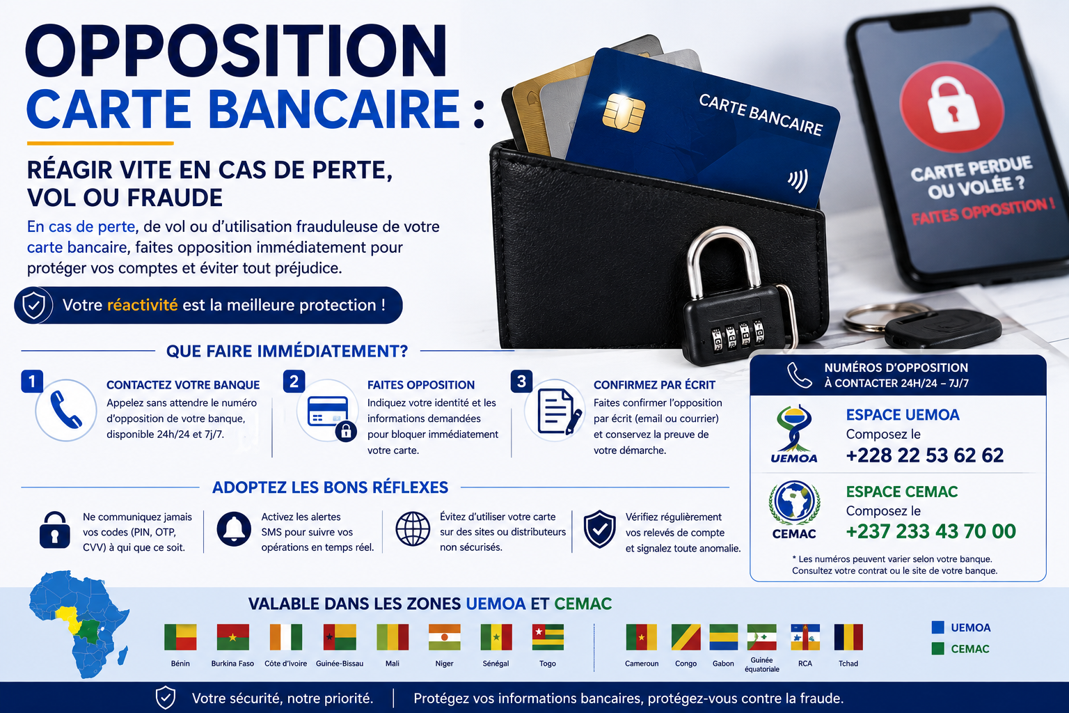Opposition carte bancaire : réagir vite en cas de perte, vol ou fraude